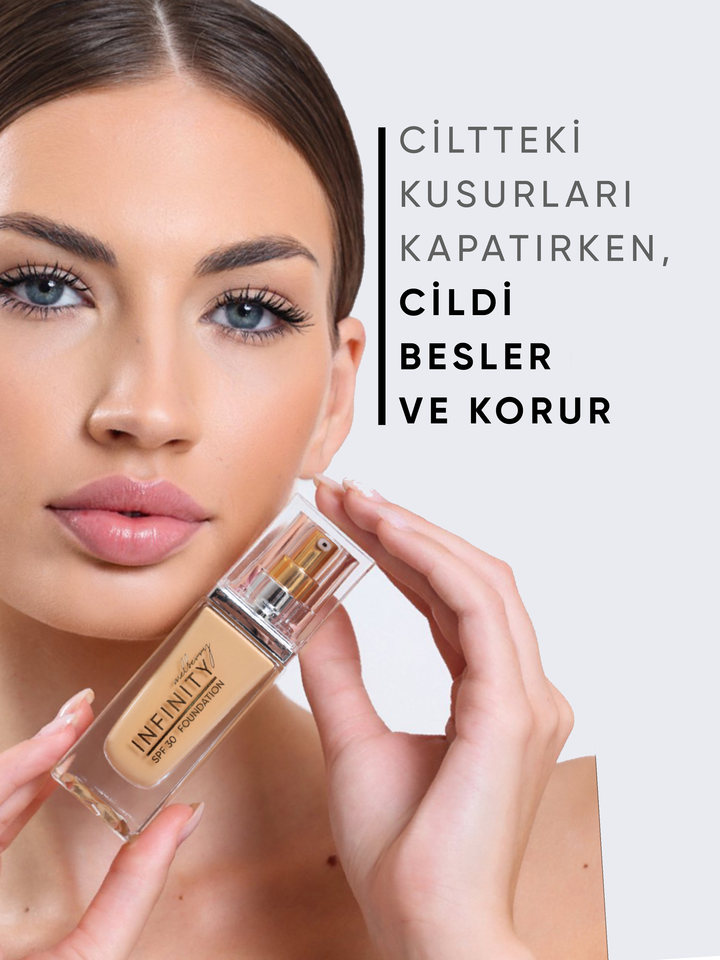 Melberry Infinity Fondöten Büyük Boy 40 ML Foundation Soft Medium